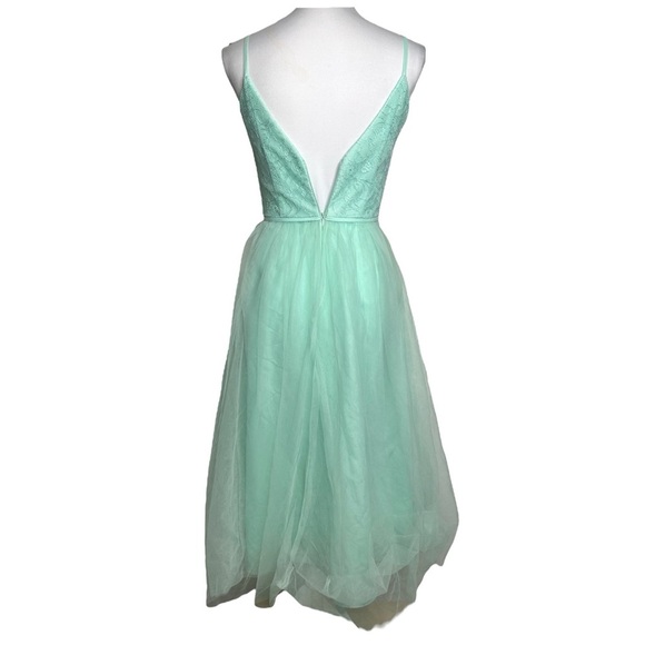 Davids Bridal Fairy Princess Dress Mint Green Chantilly Lace Tulle Fit & Flare - Picture 3 of 9